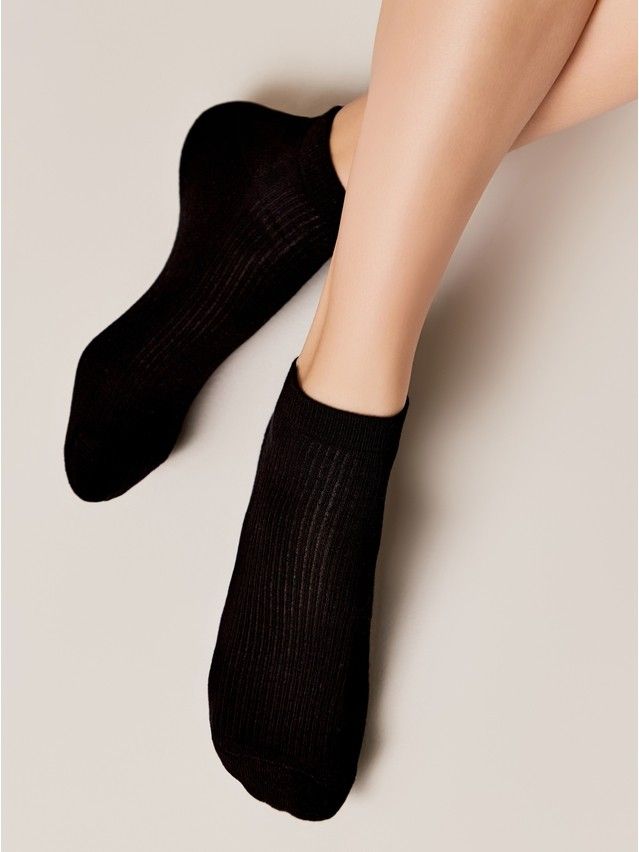 Носки женские хлопковые CE ACTIVE (короткие, махр. стопа) 16С-92СП, р.23-25, 571 черный - 1