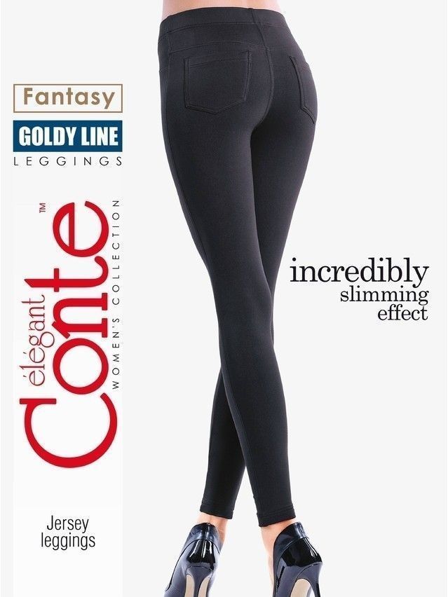 Women's leggings CONTE ELEGANT GOLDY LINE, s.164-102, black - 7