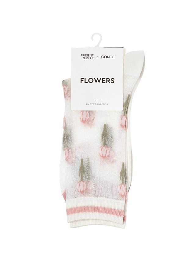 Носки женские C FLOWERS 24С-188СП, р.23, 725 молочный - 2