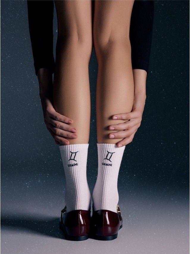 Носки женские хлопковые C FANTASY (с вышивкой) 24С-77СП, р.23-25, 639 белый - 1