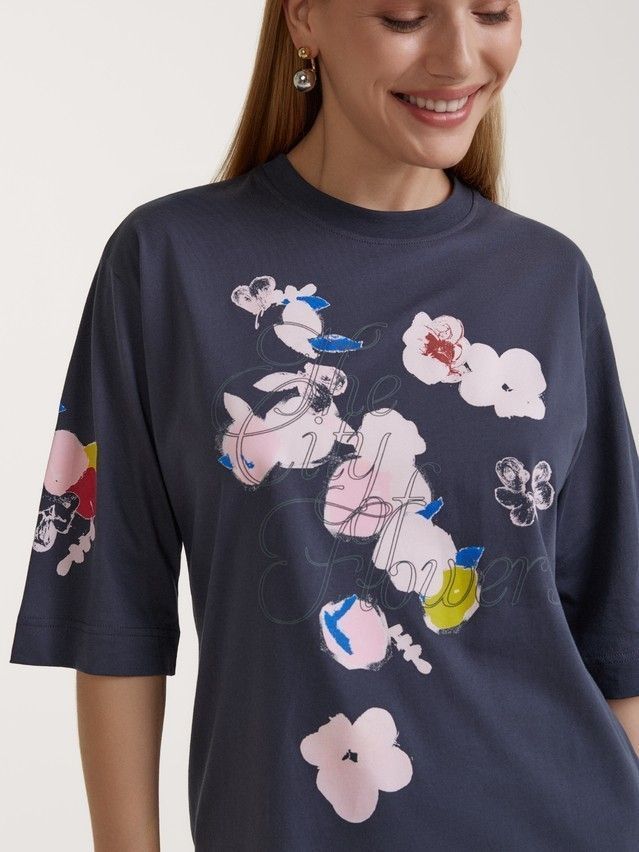 Джемпер женский CE LD 3034, р.170-84, graphite-city flowers - 3