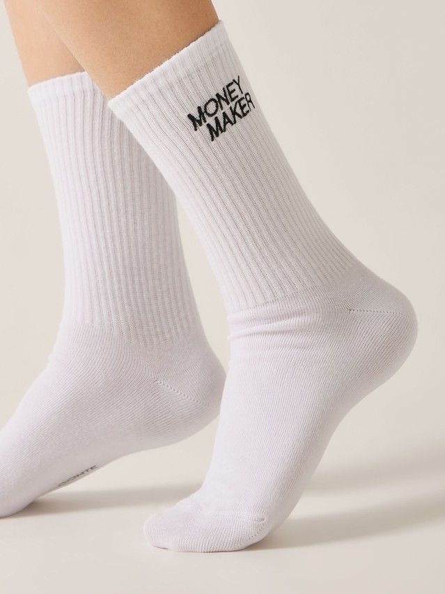 Носки женские хлопковые C FANTASY (с вышивкой) 24С-77/1СП, р.23-25, 701 белый - 1
