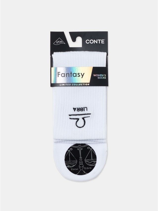 Носки женские хлопковые C FANTASY (с вышивкой) 24С-77СП, р.23-25, 638 белый - 11