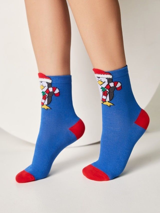 Носки женские хлопковые CE NEW YEAR 19С-86СП, р.23-25, 631 синий - 2