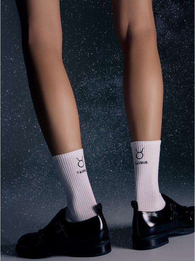 Носки женские хлопковые C FANTASY (с вышивкой) 24С-77СП, р.23-25, 637 белый - 1