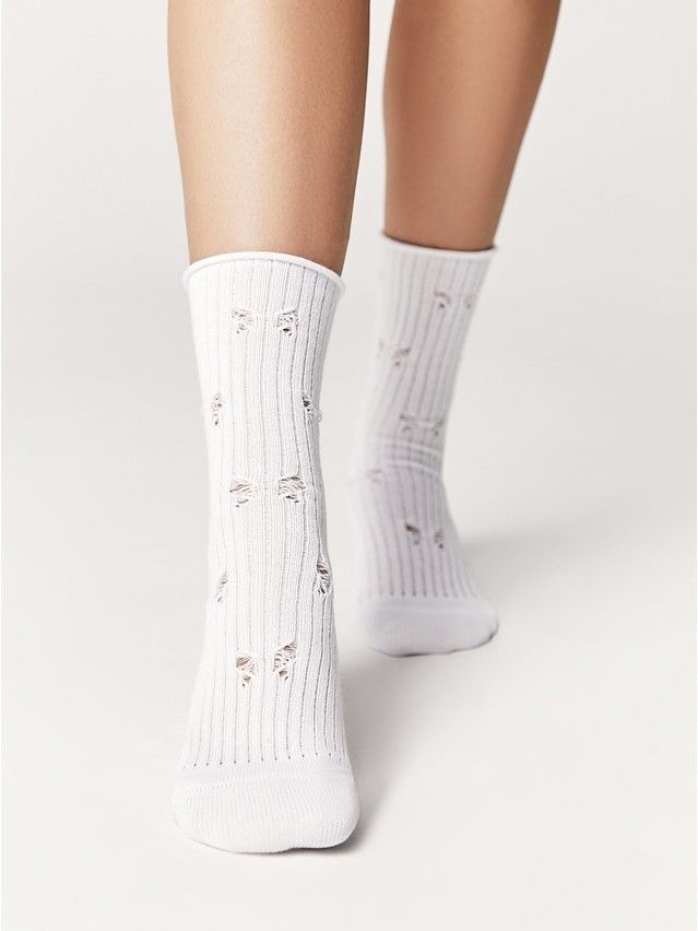 Носки женские хлопковые CE CLASSIC (ажурные, без резинки) 24С-99СП, р.23-25, 628 белый - 2