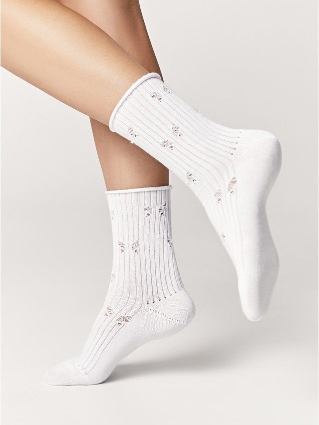 Носки женские хлопковые CE CLASSIC (ажурные, без резинки) 24С-99СП, р.23-25, 628 белый - 1