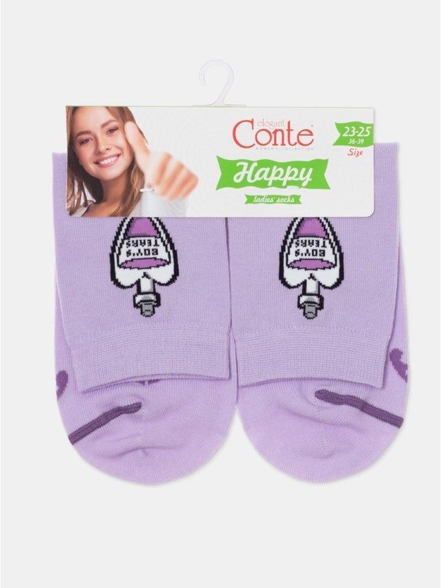 Носки женские хлопковые CE HAPPY 17С-21СП, р.23-25, 606 сиреневый - 9