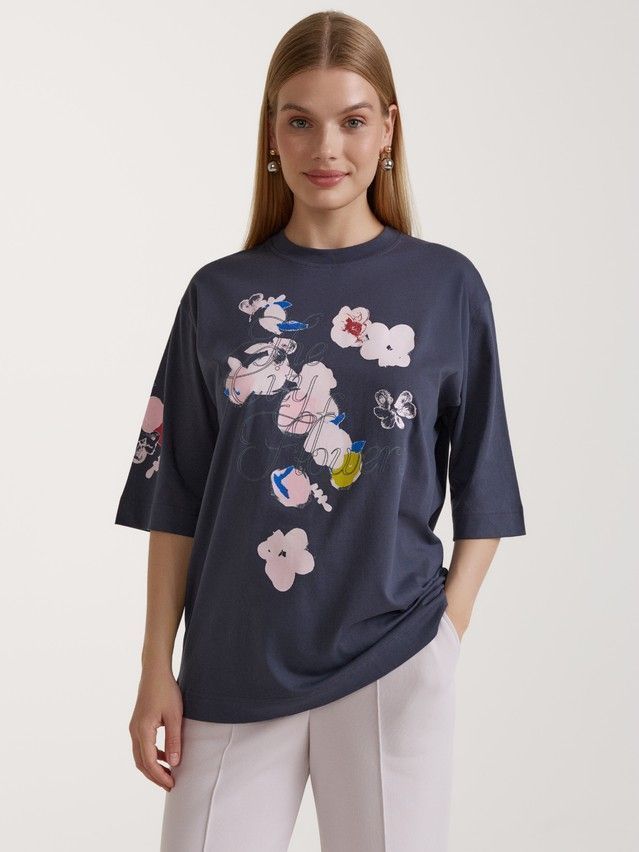 Джемпер женский CE LD 3034, р.170-84, graphite-city flowers - 2