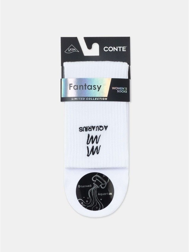 Носки женские хлопковые C FANTASY (с вышивкой) 24С-77СП, р.23-25, 669 белый - 11