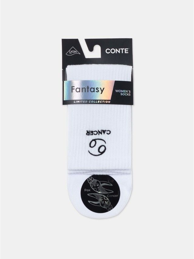 Носки женские хлопковые C FANTASY (с вышивкой) 24С-77СП, р.23-25, 636 белый - 11
