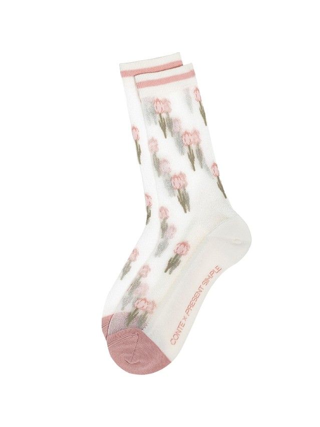 Носки женские C FLOWERS 24С-188СП, р.23, 725 молочный - 1