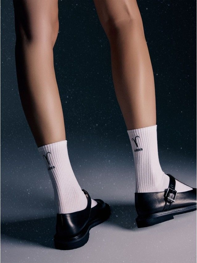 Носки женские хлопковые C FANTASY (с вышивкой) 24С-77СП, р.23-25, 666 белый - 1