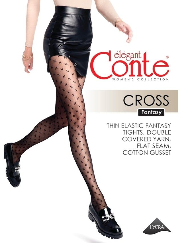 Колготки женские CE FANTASY CROSS, р.2, nero - 4