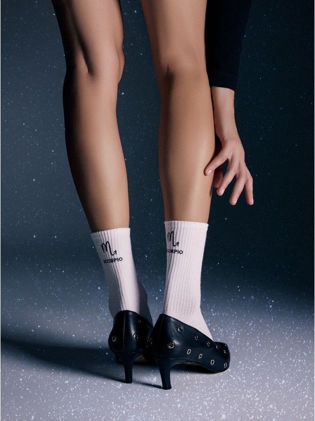 Носки женские хлопковые C FANTASY (с вышивкой) 24С-77СП, р.23-25, 667 белый - 1