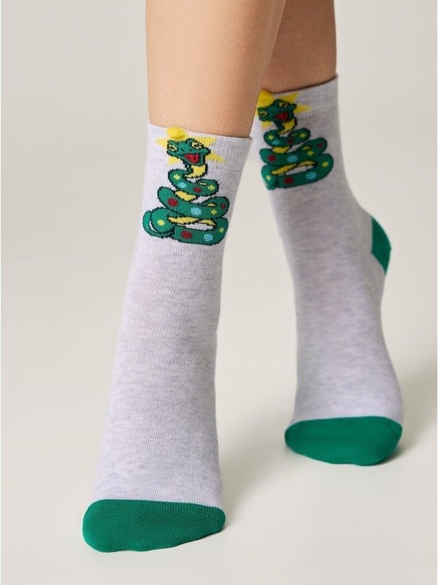 Носки женские хлопковые CE NEW YEAR 19С-86СП, р.23-25, 630 светло-серый - 2