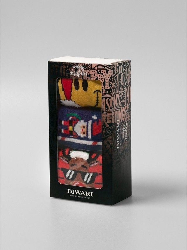 Носки мужские DW NEW YEAR (3 пары, коробочка) 21С-71СП; 23С-48СП; 23С-48СП, р.27-29, 780 ассорти - 1
