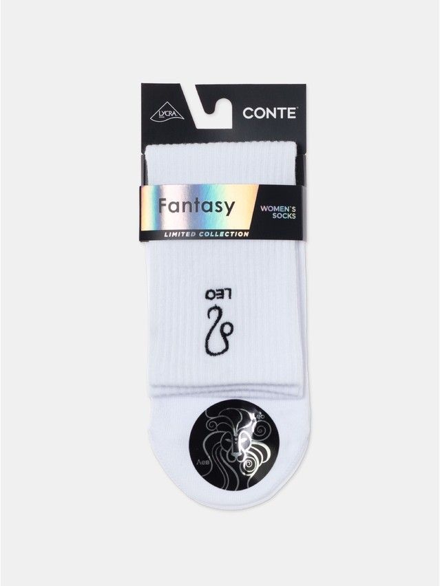 Носки женские хлопковые C FANTASY (с вышивкой) 24С-77СП, р.23-25, 663 белый - 11