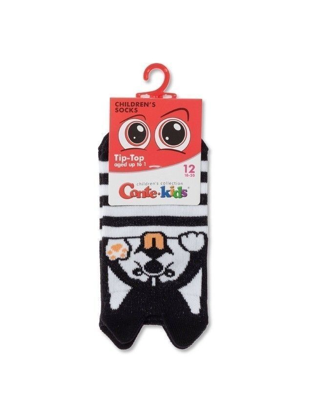 Children's socks CONTE-KIDS TIP-TOP, s.18-20, 554 black-white - 2
