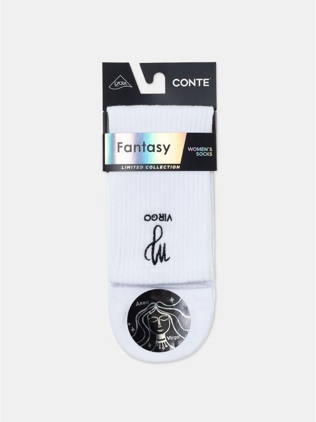 Носки женские хлопковые C FANTASY (с вышивкой) 24С-77СП, р.23-25, 668 белый - 11