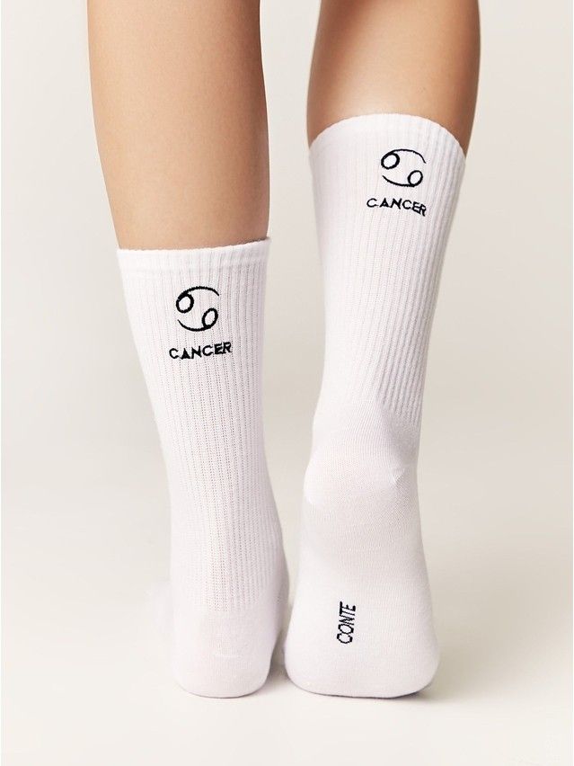 Носки женские хлопковые C FANTASY (с вышивкой) 24С-77СП, р.23-25, 636 белый - 2