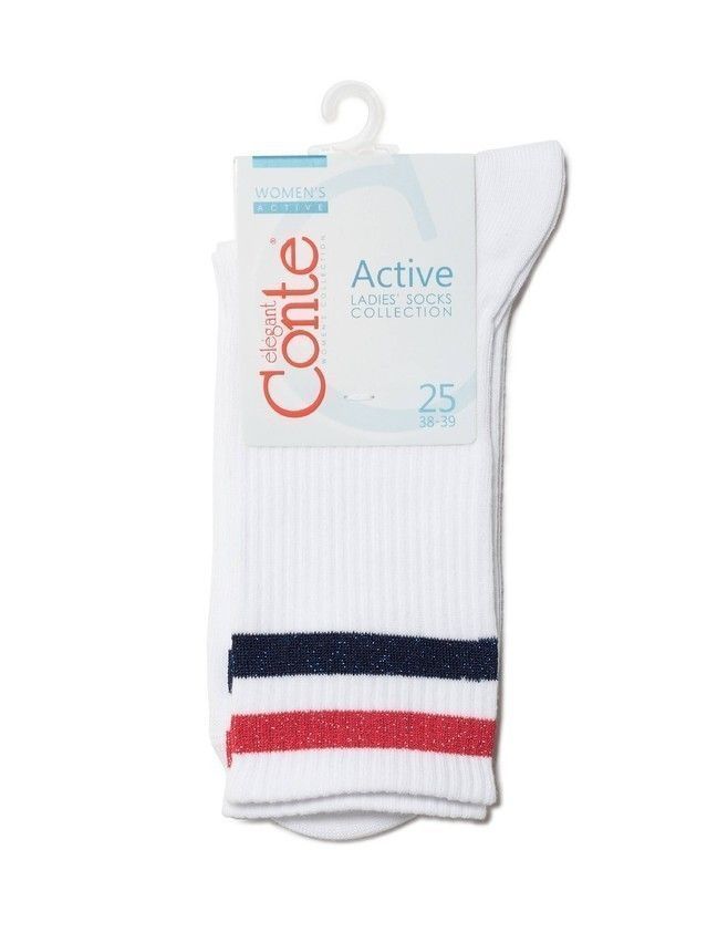 Носки женские хлопковые ACTIVE 19С-65СП, р. 36-37, 157 белый-красный - 3