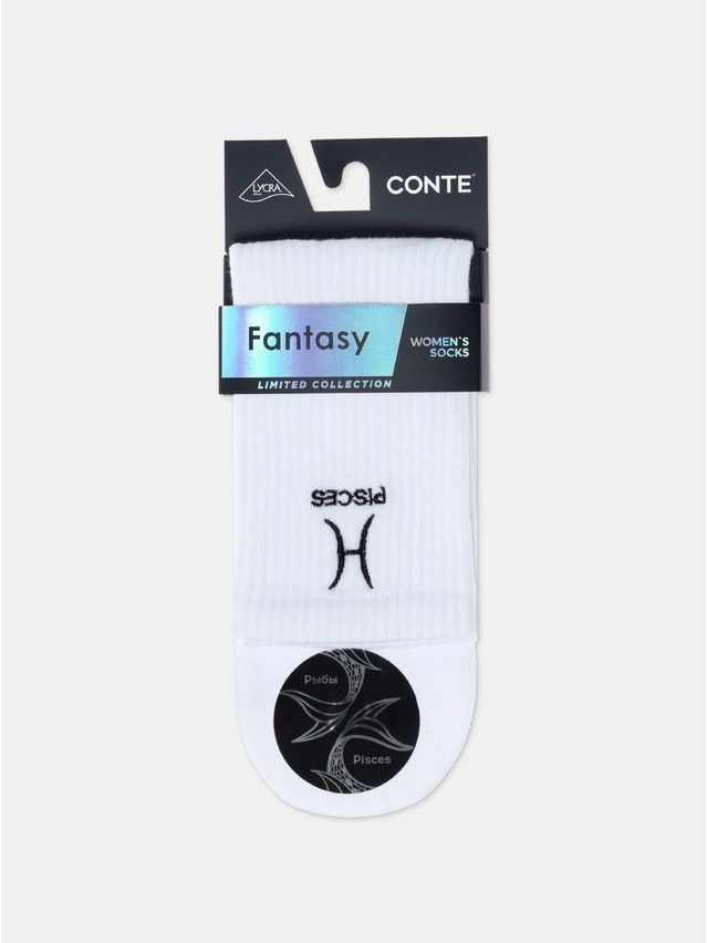 Носки женские хлопковые C FANTASY (с вышивкой) 24С-77СП, р.23-25, 635 белый - 11