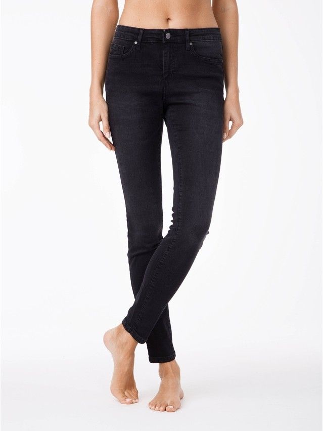 Denim trousers CONTE ELEGANT 2992/4939, s.170-102, black - 2