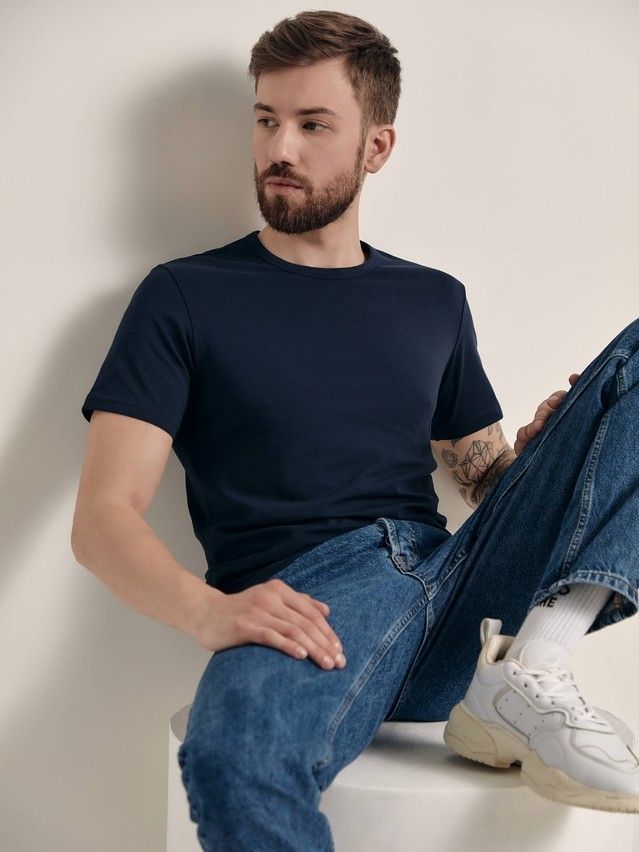 Футболка DW BASIC MF 309-10, р.170,176-100, dark navy - 1