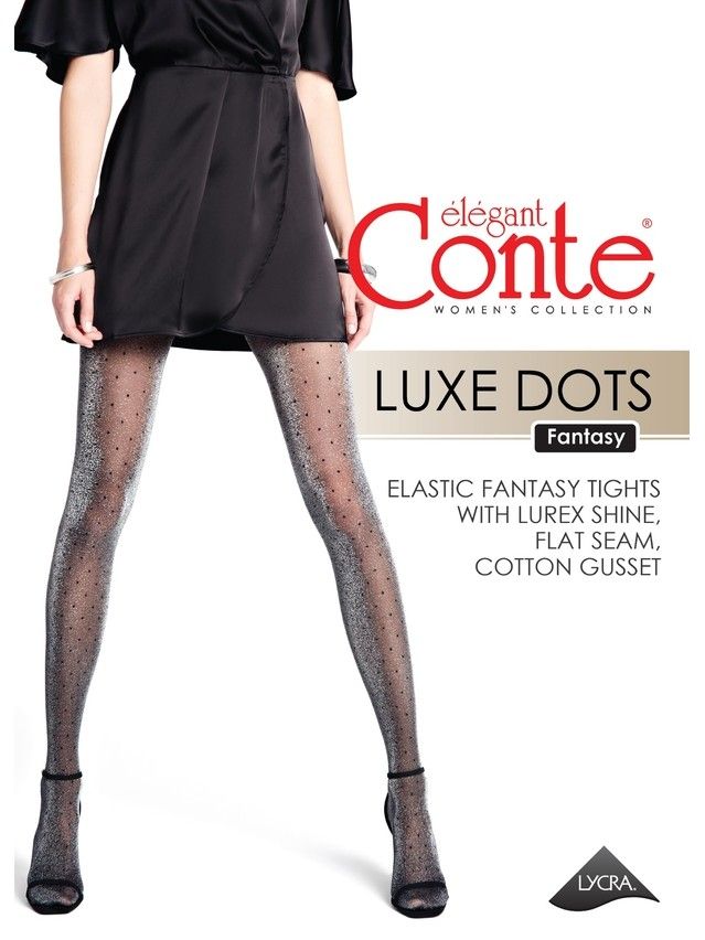 Колготки женские CE FANTASY LUXE DOTS, р.2, nero - 5