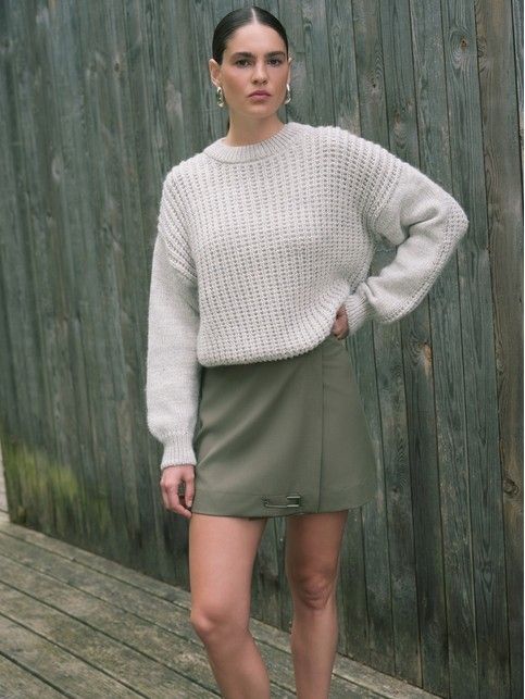 Юбка- mini на запах с декоративной булавкой LU 3261