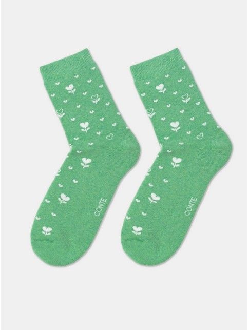 Махровые носки из хлопка с рисунками «Цветы»