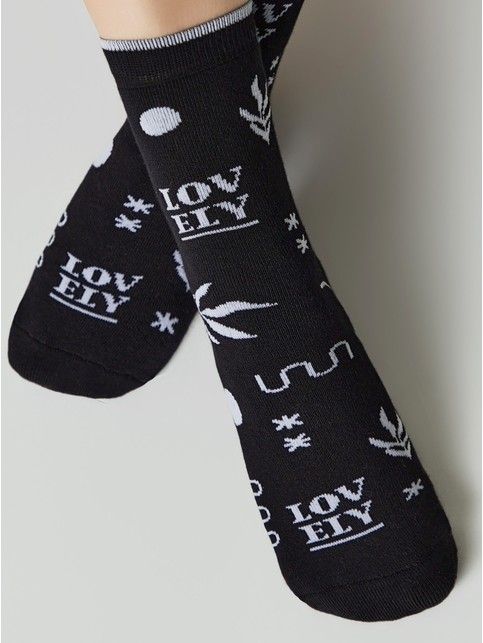 Махровые носки из хлопка с рисунком «lovely» COMFORT