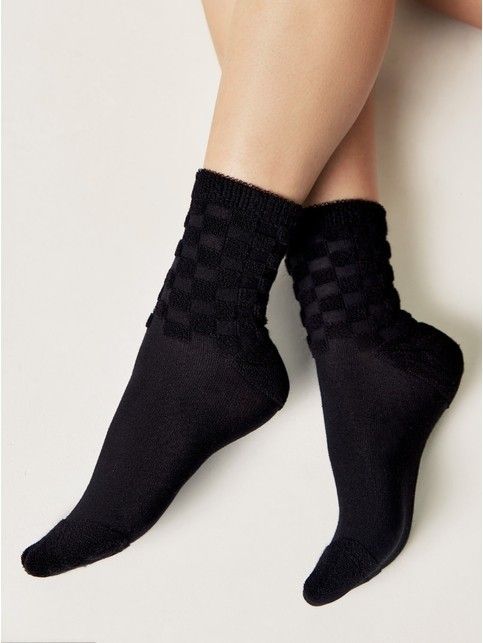 Махровые носки из хлопка с объемными рисунками «квадраты» COMFORT