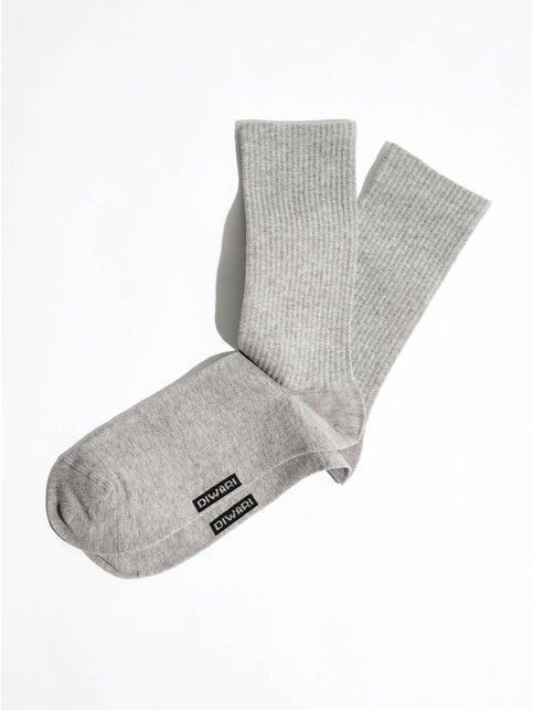 Удлиненные мужские носки из хлопка в рубчик