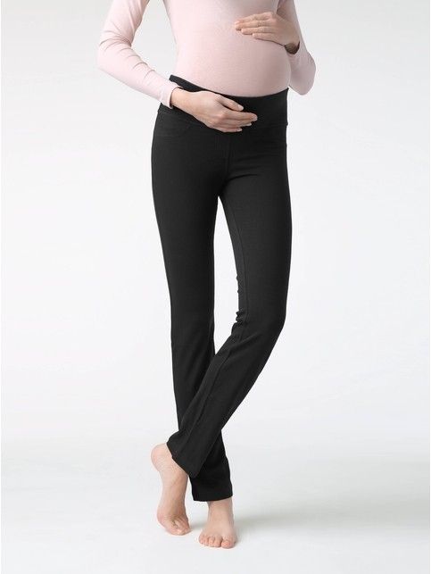 Maternity pants with a wide support belt HAPPY BELLY