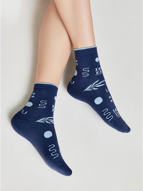 Махровые носки из хлопка с рисунком «lovely» COMFORT