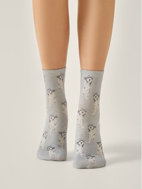 Носки со льном из лимитированной коллекции BEST FRIENDS «Хаски»