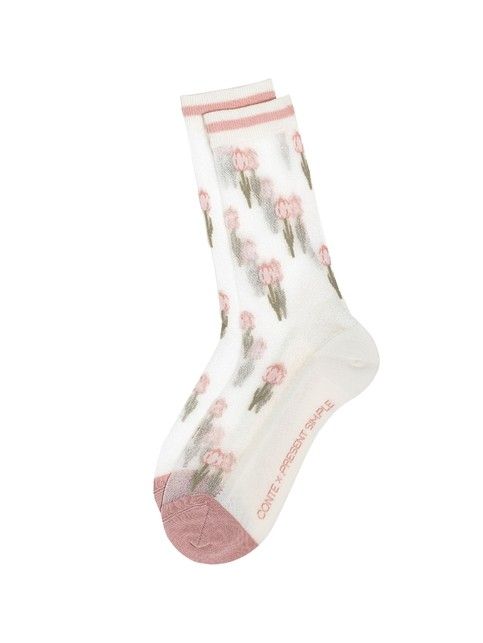 Удлиненные носки с рисунком «тюльпаны» CONTE х PRESENT SIMPLE