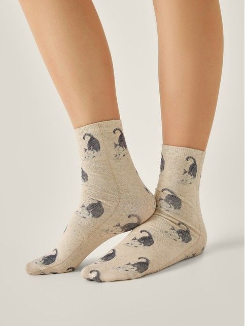 Носки со льном из лимитированной коллекции BEST FRIENDS «Котик»