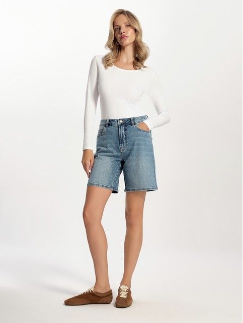 Джинсовые шорты из мягкого денима с высоким содержанием хлопка CON-753