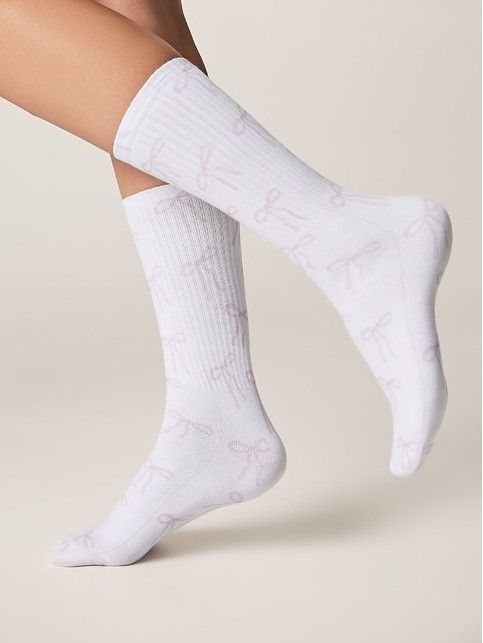 Удлиненные носки из лимитированной коллекции с рисунком «Бантики»