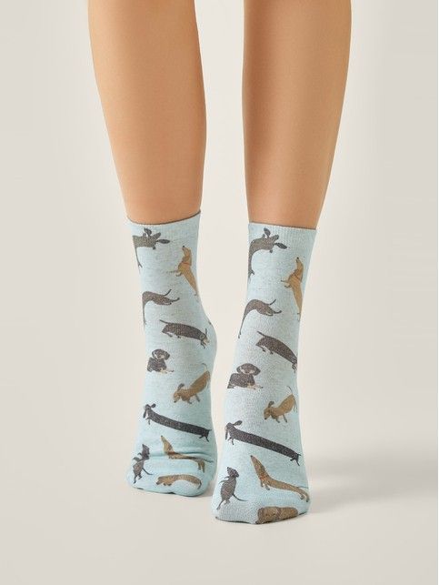 Носки со льном из лимитированной коллекции BEST FRIENDS «Такса»