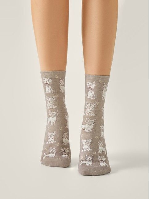 Носки со льном из лимитированной коллекции BEST FRIENDS «Вест-хайленд-уайт-терьер»