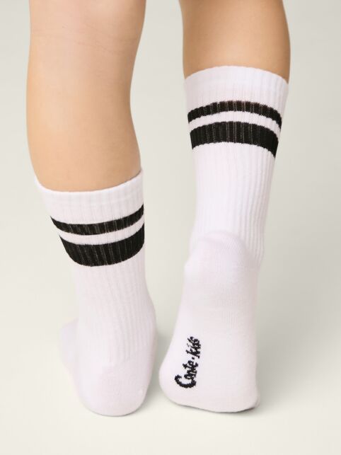 Удлиненные носки с двойной контрастной линией на резинке - купить в интернет-магазине Conte