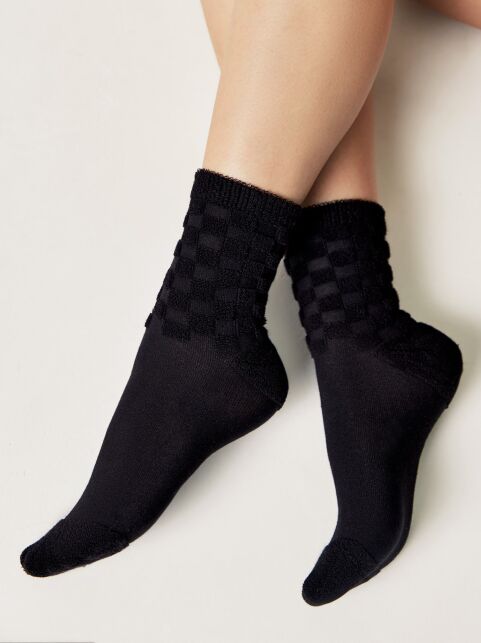 Махровые носки из хлопка с объемными рисунками «квадраты» COMFORT - купить в интернет-магазине Conte