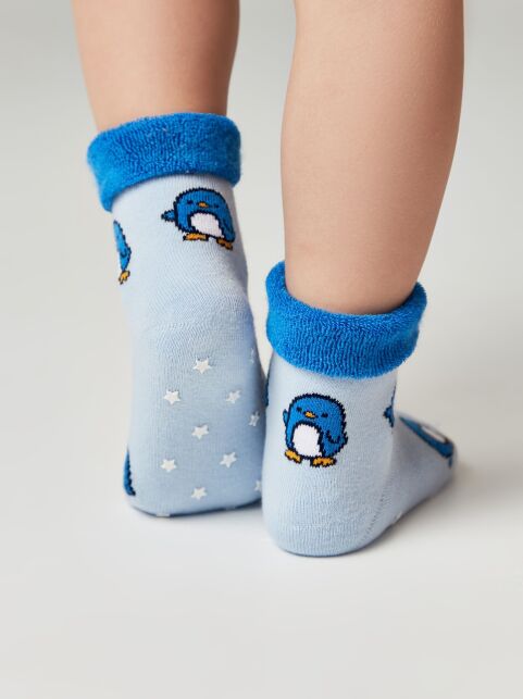 Махровые голубые носки SOF-TIKI с антискользящей стопой - купить в интернет-магазине Conte