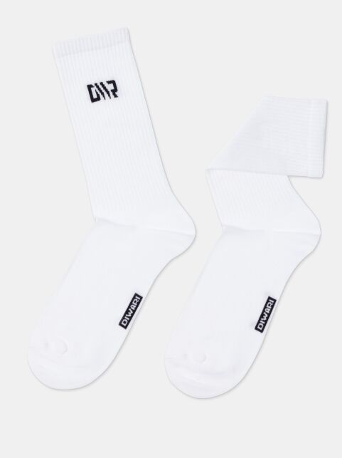 Удлиненные носки из хлопка в рубчик с рисунком Diwari - купить в интернет-магазине Conte