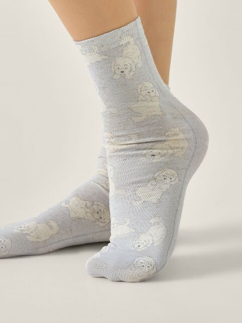 Носки со льном из лимитированной коллекции BEST FRIENDS «Мальтипу» - купить в интернет-магазине Conte