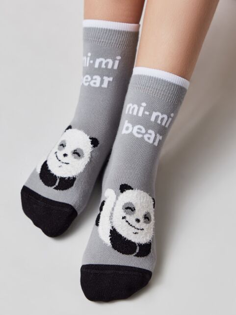 Хлопковые носки TIP-TOP с пушистым рисунком "Панда" - купить в интернет-магазине Conte